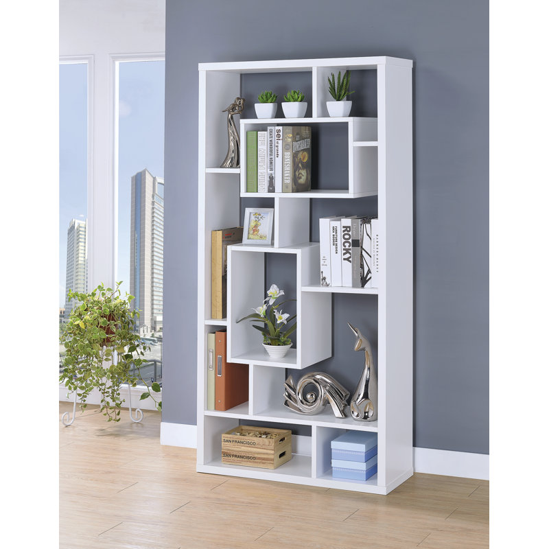 Latitude Run® Kahleel Geometric Bookcase & Reviews Wayfair